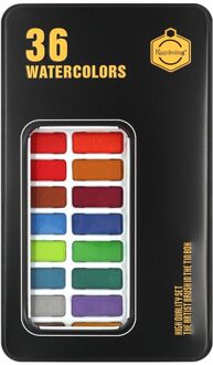 Kemila 12/18/24/36/Kleur Solide Aquarel Set Basic Neone Glitter Aquarel Verf Voor Tekenen art Verf Levert 36 kleuren zwart