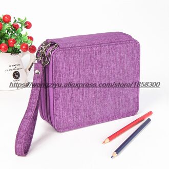 Kemila 72 Houders Waterdichte Handy School Potloden Case Grote Capaciteit Gekleurde Potlood Tas Voor Student Kunst Levert Lavendel
