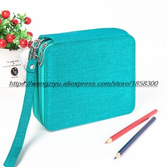 Kemila 72 Houders Waterdichte Handy School Potloden Case Grote Capaciteit Gekleurde Potlood Tas Voor Student Kunst Levert lucht blauw