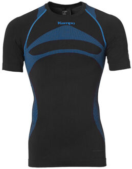 Kempa Attitude pro shortsleeve Zwart / kempablau - XS/S