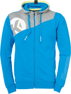 Kempa Core 2.0 Hood Jacket Kempablauw-Donker Grijs Melange Maat L