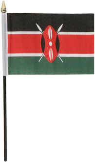 Kenia - mini vlaggetje van 10 x 15 cm op stokje - Landen vlag - H27 cm