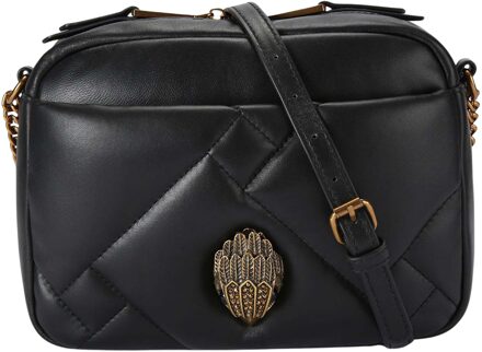 Kensington puff camera crossbody tas black Zwart