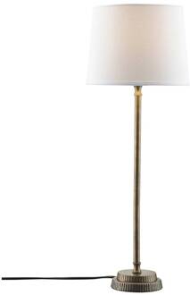 Kent tafellamp, wit/messing, conische kap wit, antiek messing