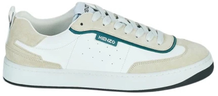 Kenzo 80 Court Lage Top Sneakers met Gekleurde Pijpleidingen Kenzo , White , Heren - 44 EU
