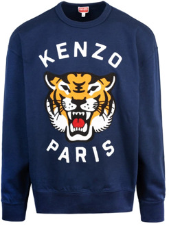 Kenzo Blauwe Lucky Tiger Sweater Kenzo , Blue , Heren - L,M,S