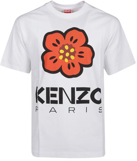 Kenzo Bloemen Klassiek T-shirt Kenzo , White , Heren - L,M,S