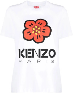 Kenzo Bloemenprint T-shirt Kenzo , White , Dames - L,M,S,Xs