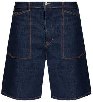 Kenzo Donkerblauwe Denim Shorts met Verstelbare Gesp Kenzo , Blue , Heren - W34,W30