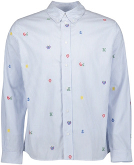 Kenzo Gestreept Pixel Overhemd Kenzo , Multicolor , Heren - 2XL