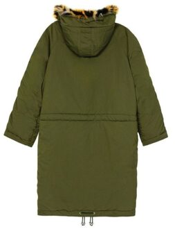 Kenzo gewatteerde parka donker kaki groene jas - M