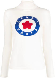 Kenzo Intarsia-Gebreide Logo Coltrui Kenzo , White , Dames - L,M,S