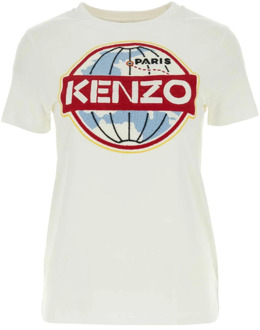 Kenzo Klassiek Wit Katoenen T-shirt Kenzo , White , Dames - S,Xs
