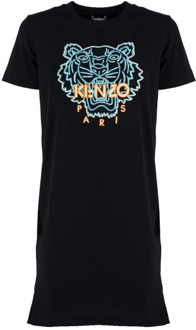 Kenzo Klassieke Tiger T-Shirt Jurk Kenzo , Black , Dames - M,S,Xs