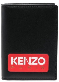 Kenzo Leren portemonnee met kaartsleuven Kenzo , Black , Heren - ONE Size