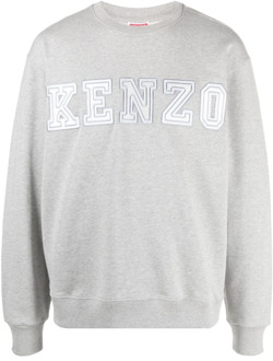 Kenzo Logo-geborduurde Grijze Katoenen Sweater Kenzo , Gray , Heren - L,M,S