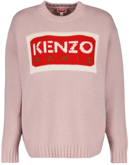 Kenzo Logo Gebreide Trui Kenzo , Pink , Dames - M,S,Xs