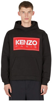Kenzo Logo Patch Hoodie Kenzo , Black , Heren - S