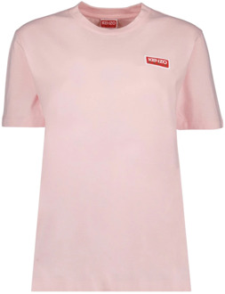 Kenzo Logo Print Katoenen T-shirt Kenzo , Pink , Dames - M,Xs
