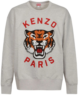 Kenzo Lucky Tiger Oversize Sweatshirt Kenzo , Gray , Heren - Xl,L,M,S,Xs