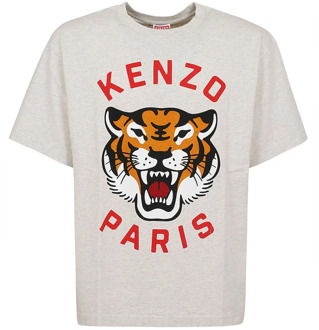 Kenzo Lucky Tiger Oversize T-Shirt Kenzo , Gray , Heren - 2XS