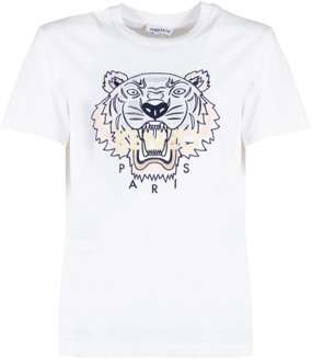 Kenzo Multicolor Tiger Loose T-Shirt Kenzo , White , Dames - XL
