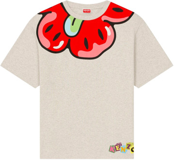 Kenzo Oversize Boke Boy Lichtgrijs T-shirt - L Kenzo , Beige , Dames - L,S