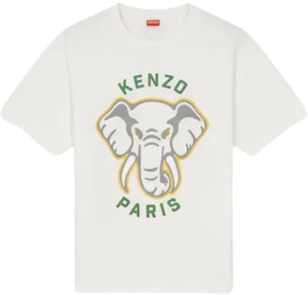 Kenzo Oversized T-shirt met dierenlogo Kenzo , Beige , Heren