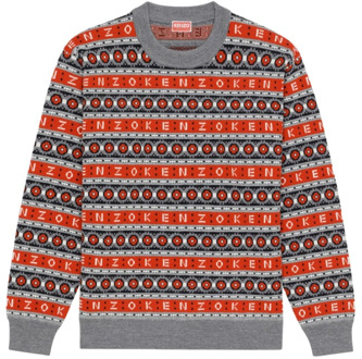 Kenzo Reguliere Jacquard Sweatshirt in Rood Kenzo , Red , Heren - M,S