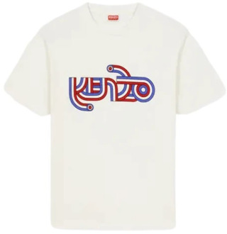 Kenzo Retro Mod-geïnspireerd T-shirt met Oversized Logo Kenzo , Beige , Heren - Xl,L