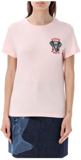 Kenzo Roze Olifant Klassiek T-Shirt Kenzo , Pink , Dames - L,M,S,Xs