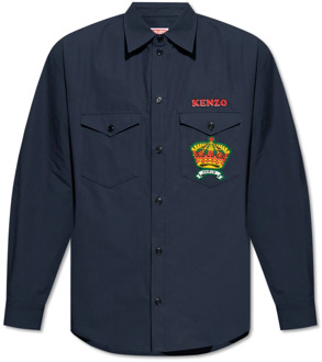 Kenzo Shirt met logo Kenzo , Blue , Heren - 2Xl,Xl,L,M,3Xl,4Xl