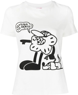 Kenzo Stijlvolle Bedrukte T-shirt voor Dames Kenzo , Beige , Dames - M,S,Xs