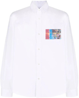 Kenzo Stijlvolle Katoenen Casual Overhemd Kenzo , White , Heren - 2XL