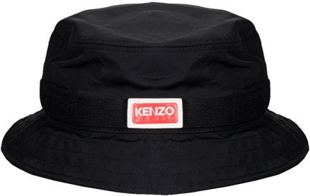 Kenzo Stijlvolle Zwarte Logo Bucket Hat Kenzo , Black , Unisex - L,M,S