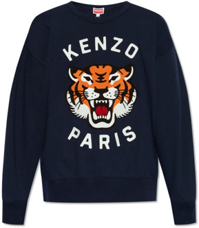 Kenzo Sweatshirt met logo Kenzo , Blue , Heren - 2Xl,Xl,L,M,S