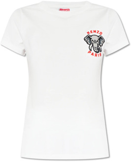 Kenzo T-shirt met logo Kenzo , White , Dames - L,M,S,Xs