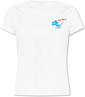 Kenzo T-shirt met logo Kenzo , White , Dames - S