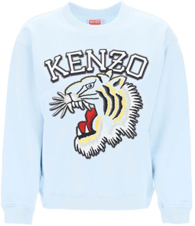 Kenzo Tiger Varsity Crew-Neck Sweatshirt Kenzo , Blue , Dames - Xl,L,M,S,Xs