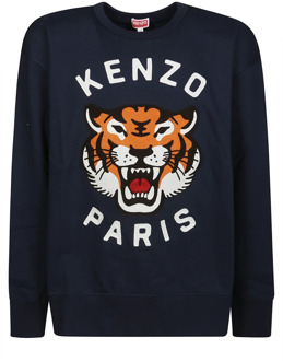Kenzo Tijgerprint Sweater Kenzo , Blue , Heren - Xl,M,S