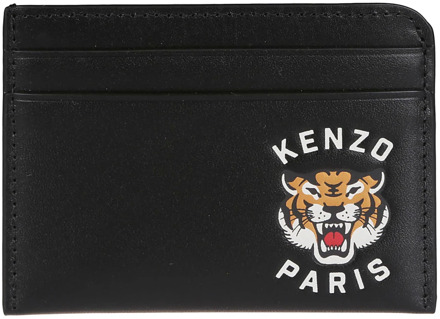 Kenzo Varsity Tiger Kaarthouder Kenzo , Black , Heren - ONE Size