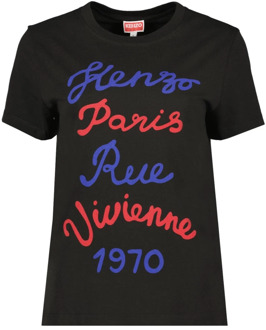 Kenzo Vintage Rue Vivienne T-shirt Kenzo , Black , Dames - M,S,Xs