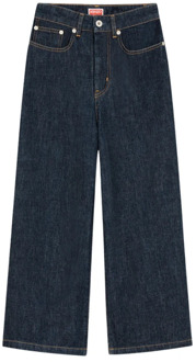 Kenzo Vintage Wide-Leg Cropped Jeans Kenzo , Blue , Dames - W27,W25,W26,W28