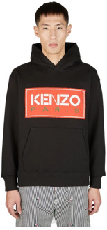 Kenzo Visser`s Logo Patch Hoodie Kenzo , Black , Heren - Xl,S