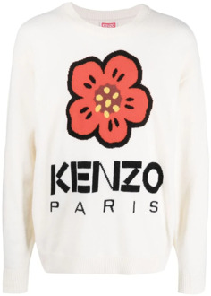 Kenzo Witte Bloemensweater Kenzo , White , Heren - L,S