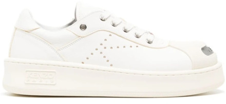 Kenzo Witte Leren Lage Sneakers Kenzo , White , Heren - 45 Eu,41 Eu,44 Eu,42 Eu,43 EU