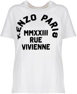 Kenzo Witte Loose Tshirt met Kenzo Paris Logo Kenzo , White , Dames - XS