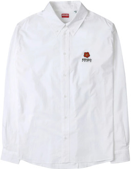 Kenzo Witte Poplin Iconische Overhemd Kenzo , White , Heren - Xl,L,M,S