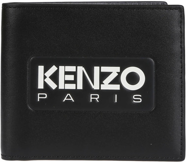 Kenzo Zwart leren portemonnee Kenzo , Black , Heren - ONE Size