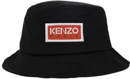 Kenzo Zwarte bucket hoed met logo Kenzo , Black , Heren - L,M,S